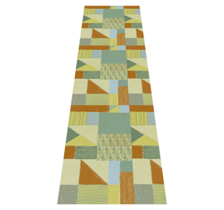 Alfombra vinílica geométrica diseño triángulos coloridos - TenVinilo