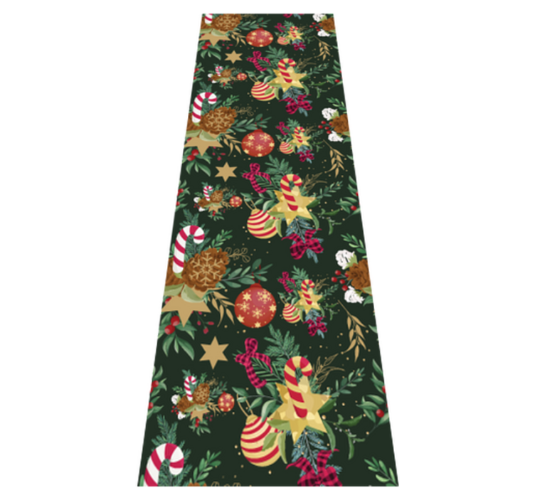 Alfombra vinílica navidad decoraciones de ramas navideñas - TenVinilo