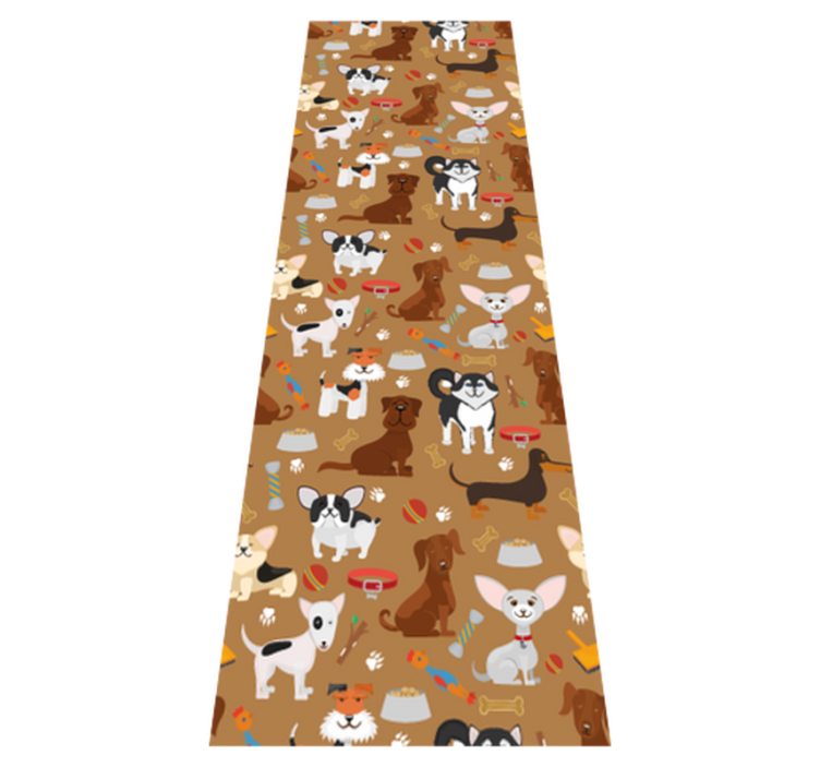 Alfombra vinílica dormitorio estampado de perritos - TenVinilo