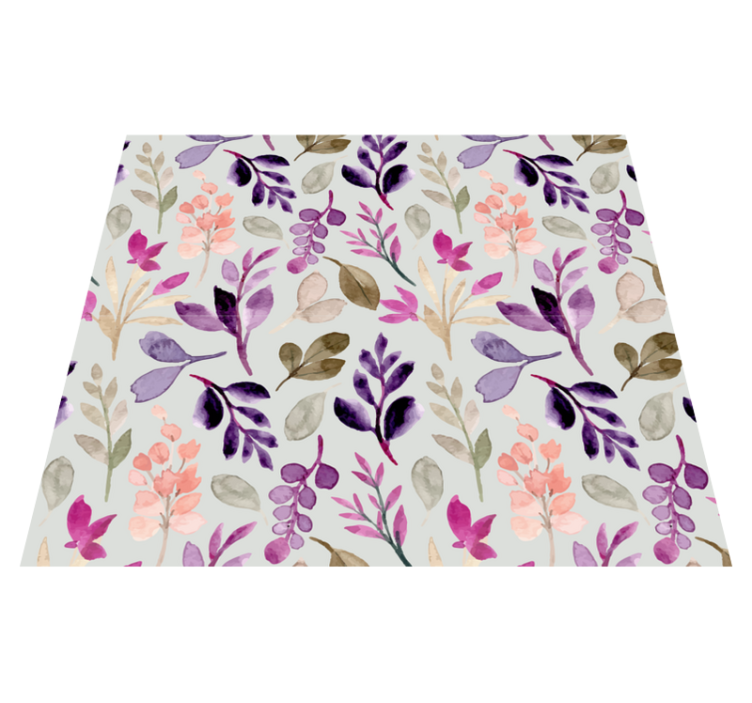 Alfombra vinílica dormitorio color floral suave - TenVinilo