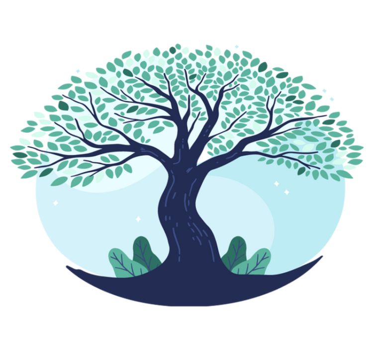 Alfombra vinílica naturaleza Árbol de la vida azul - TenVinilo