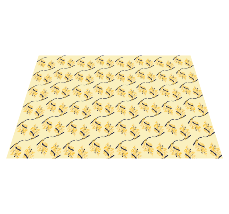 Alfombra vinílica naturaleza patrones de mimosas - TenVinilo