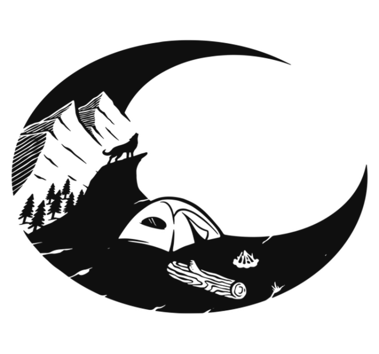 Alfombra vinílica naturaleza escena de camping montaña - TenVinilo