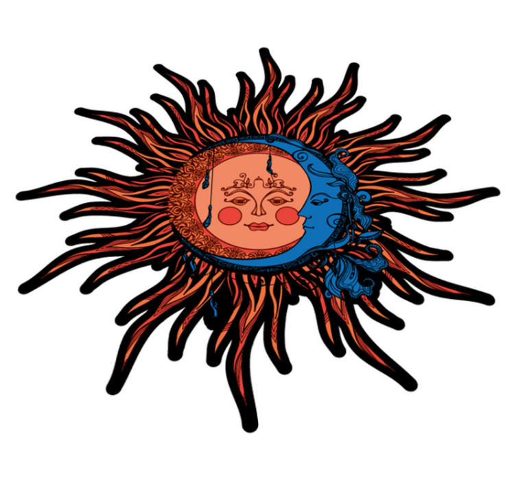 Alfombra vinílica naturaleza sol luna celestial - TenVinilo