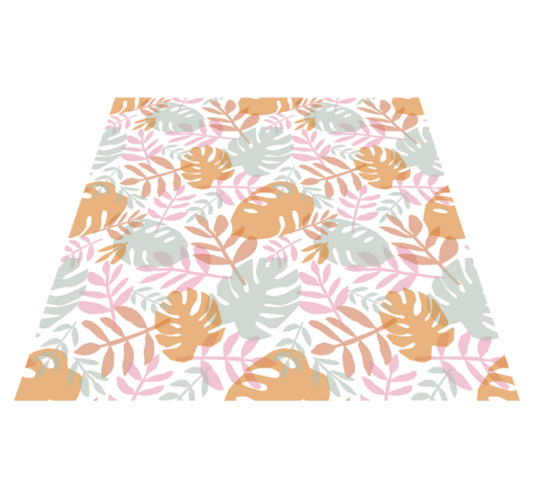 Alfombra vinílica naturaleza motivo de hoja verde - TenVinilo