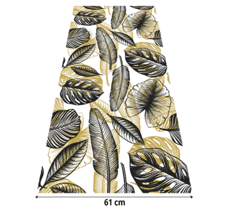 Alfombra vinílica flores plantas tropicales elegantes - TenVinilo