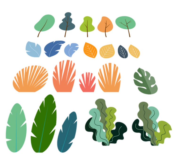 Alfombra vinílica flores hojas de plantas tropicales - TenVinilo