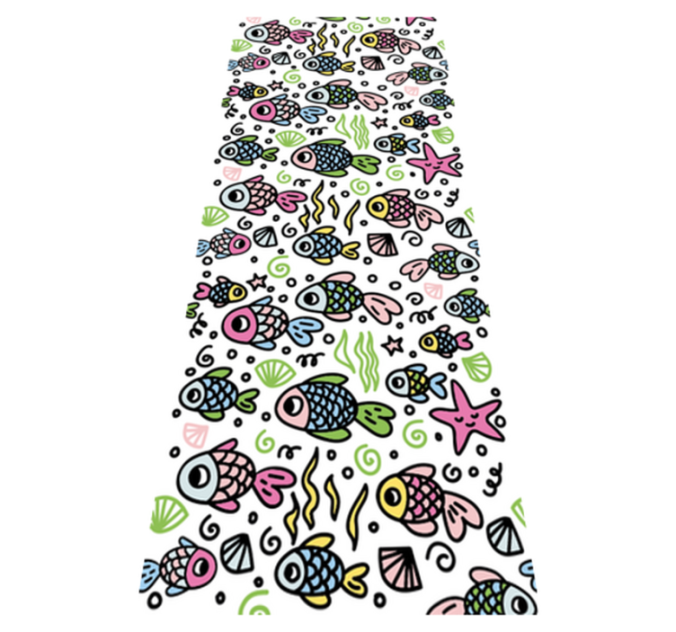 Alfombra vinílica dormitorio diseño peces multicolores - TenVinilo
