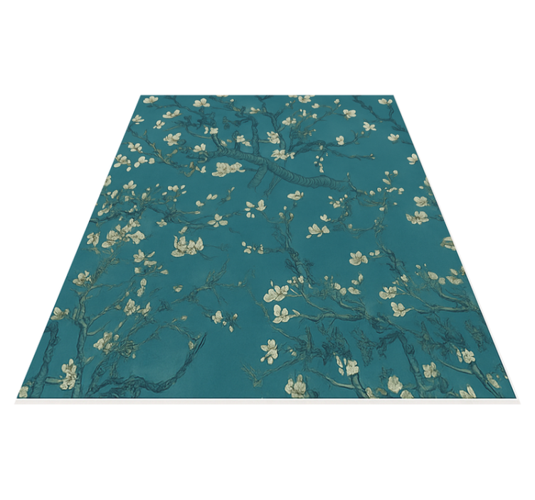 Alfombra vinílica dormitorio diseño árbol azul oscuro - TenVinilo