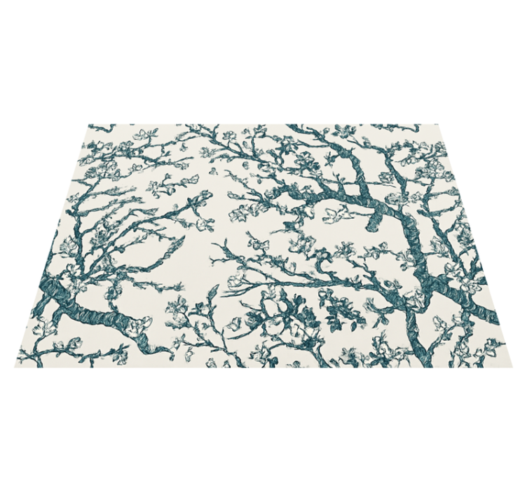Alfombra vinílica dormitorio diseño de Árbol azul oscuro - TenVinilo