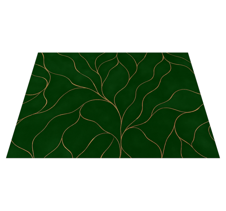Alfombra vinílica dormitorio textura mármol verde y oro - TenVinilo