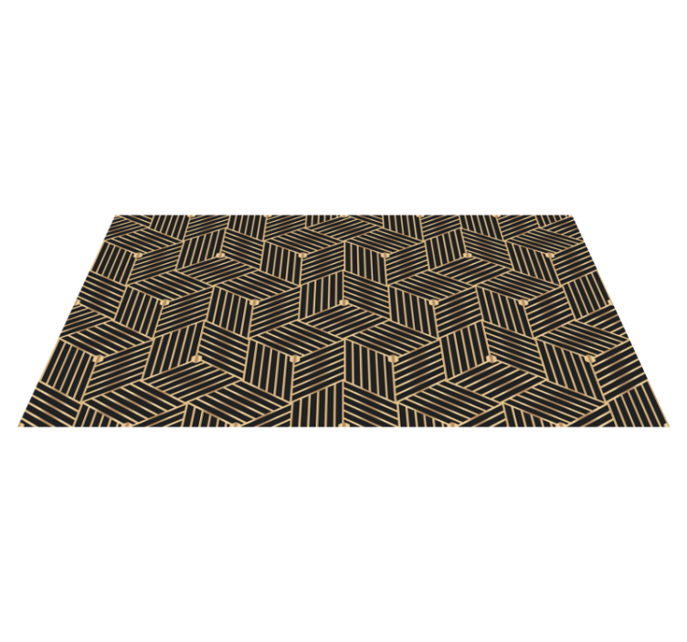 Alfombra vinílica geométrica patrón deco dorado - TenVinilo