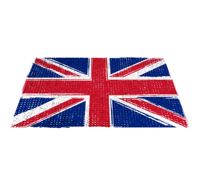 Alfombra vinílica geométrica bandera grunge del reino unido - TenVinilo