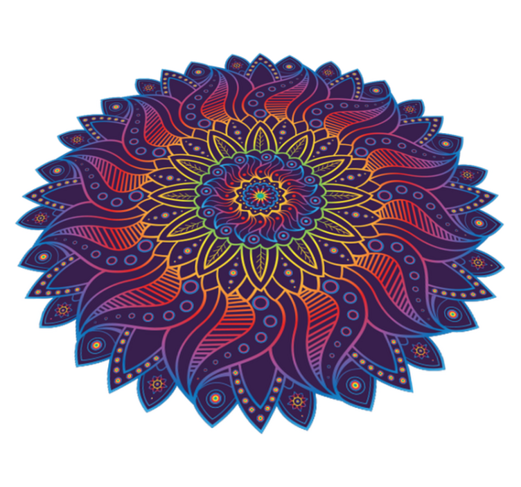 Alfombra vinílica geométrica mandala arcoíris - TenVinilo