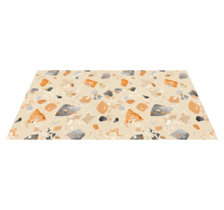 Alfombra vinílica geométrica patrón terrazo monocromático - TenVinilo
