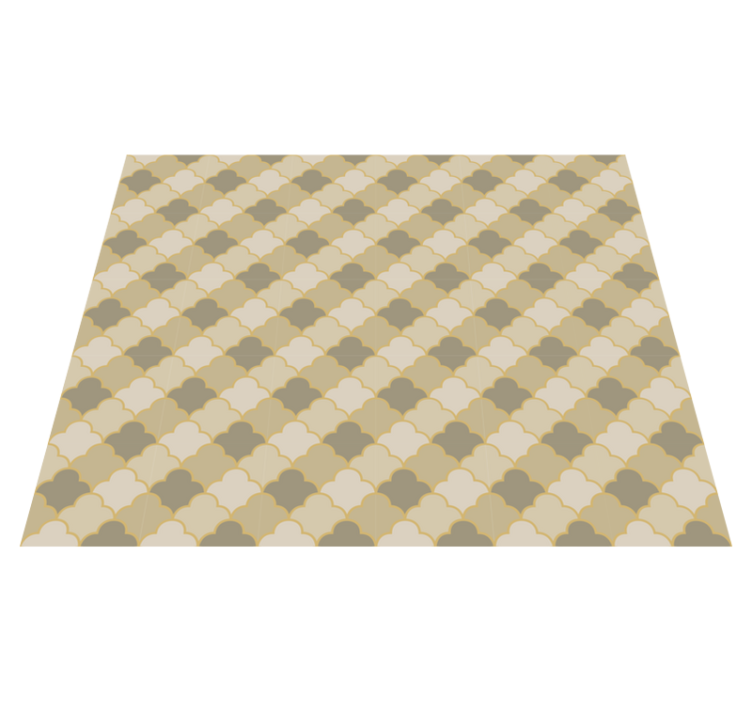 Alfombra vinílica geométrica beige art decó - TenVinilo