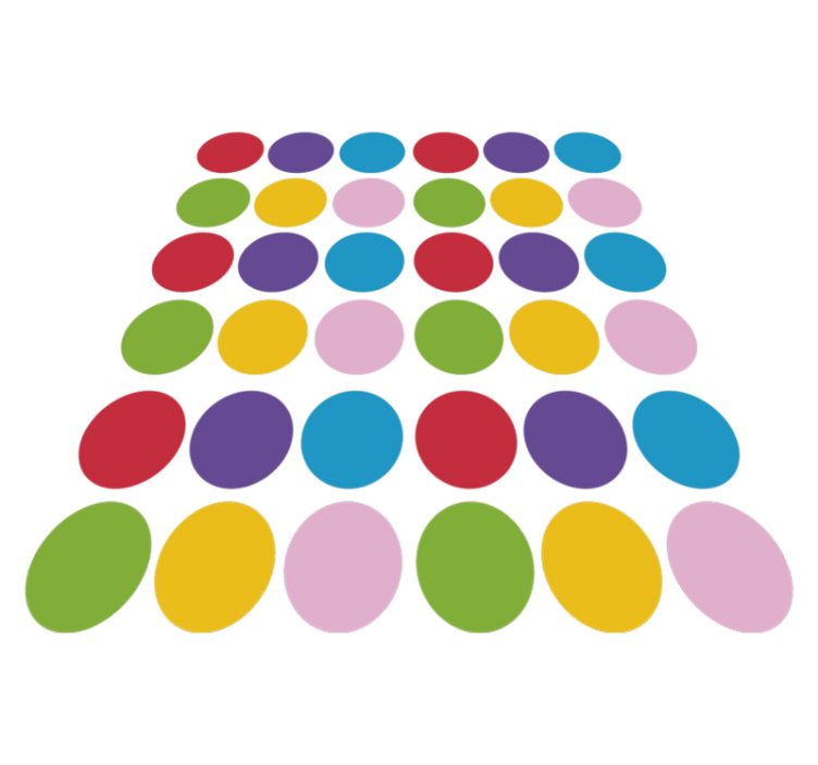 Alfombra vinílica geométrica patrón de círculos coloridos - TenVinilo