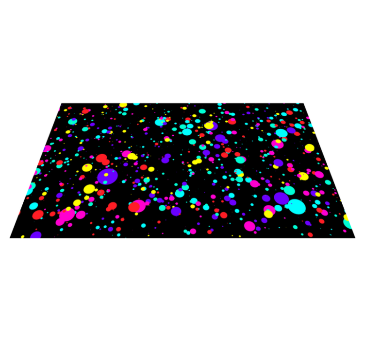 Alfombra vinílica geométrica patrón de burbujas coloridas - TenVinilo
