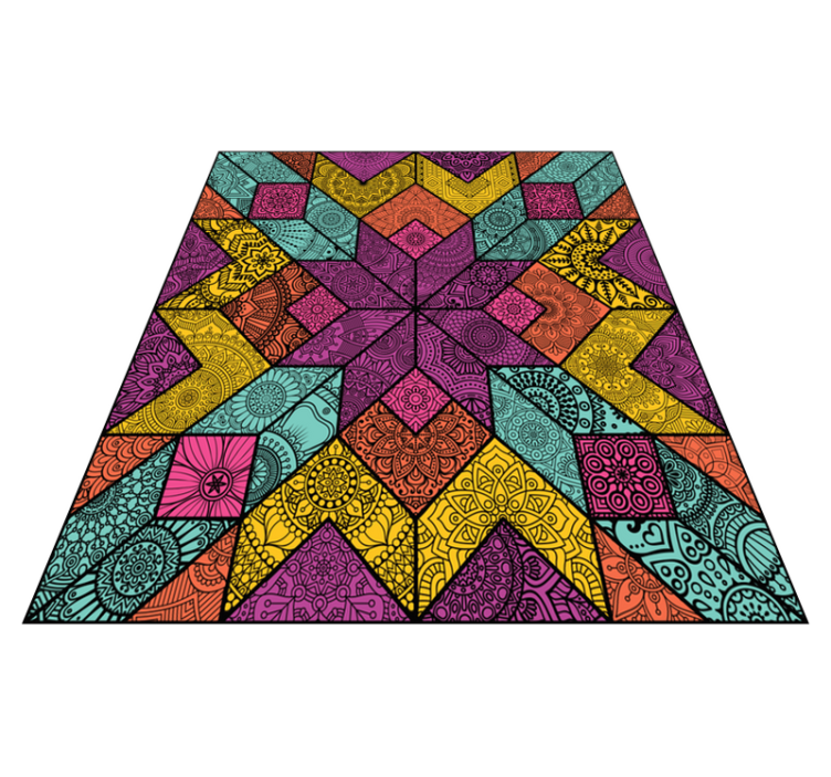 Alfombra vinílica geométrica elementos geométricos coloridos - TenVinilo