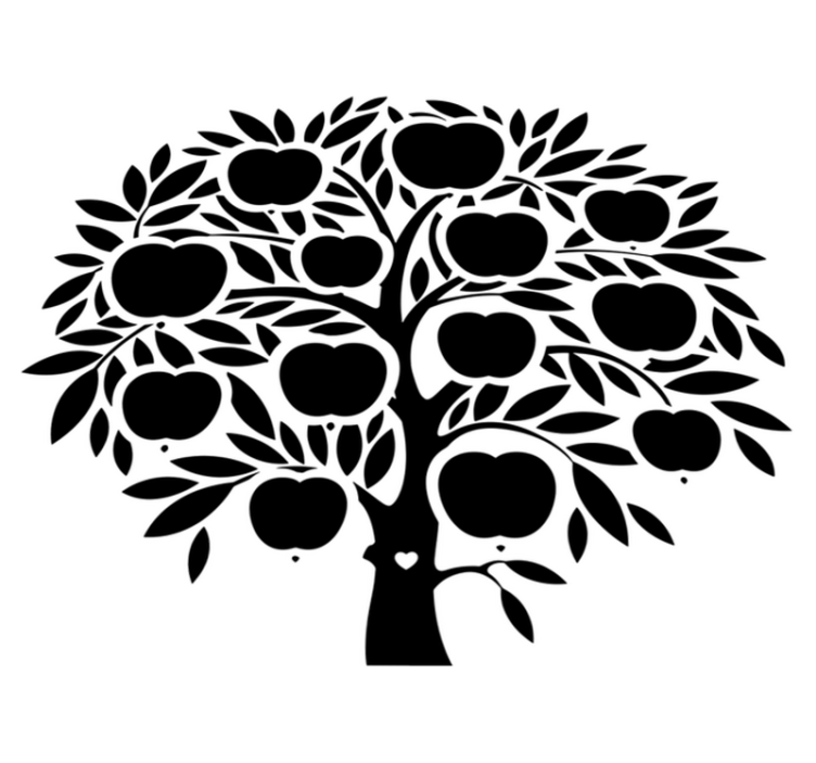 Alfombra vinílica dormitorio árbol genealógico nombres - TenVinilo