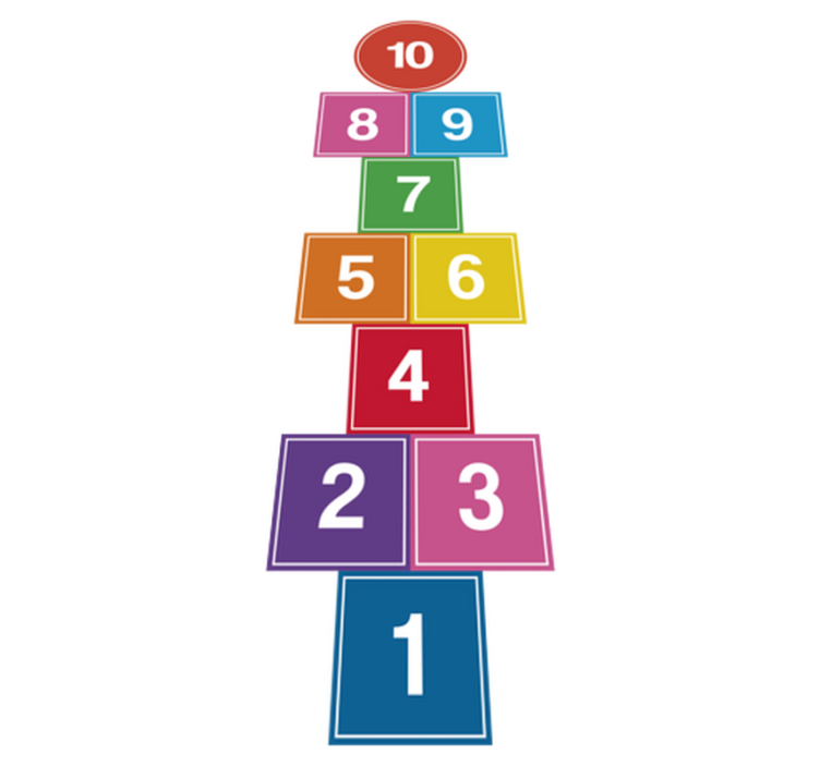 Alfombra vinílica juegos rayuela colorida - TenVinilo