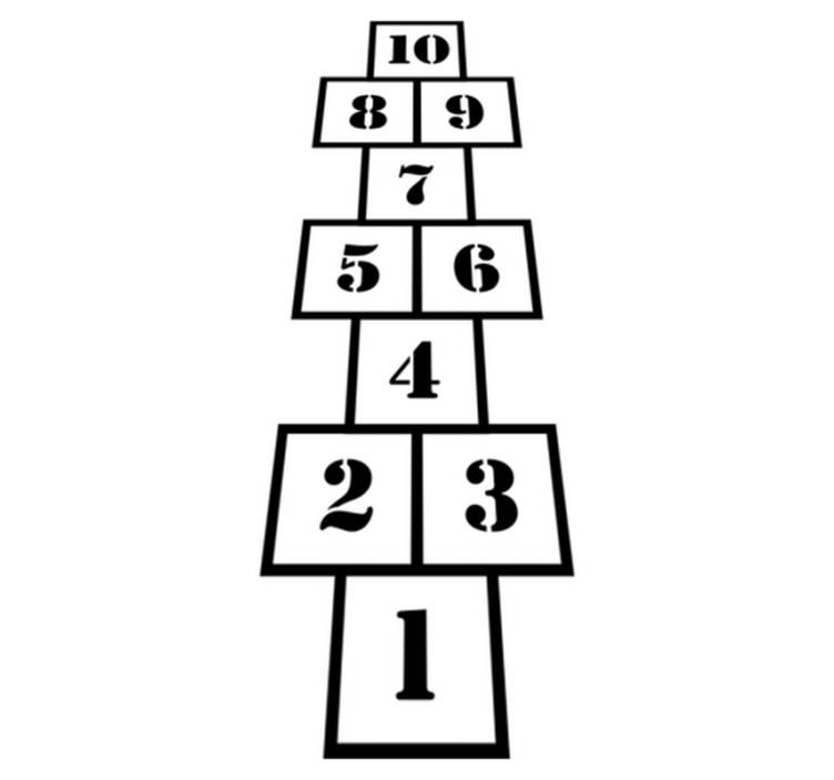 Alfombra vinílica juegos vinilo infantil hopscotch moderna - TenVinilo