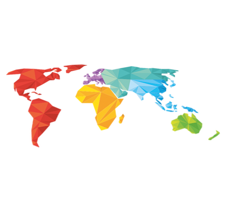 Alfombra vinílica mapamundi vinilo pared geométrico - TenVinilo