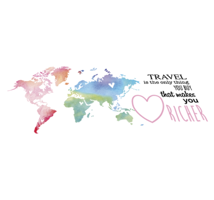 Alfombra vinílica mapamundi para soñar con viajar - TenVinilo