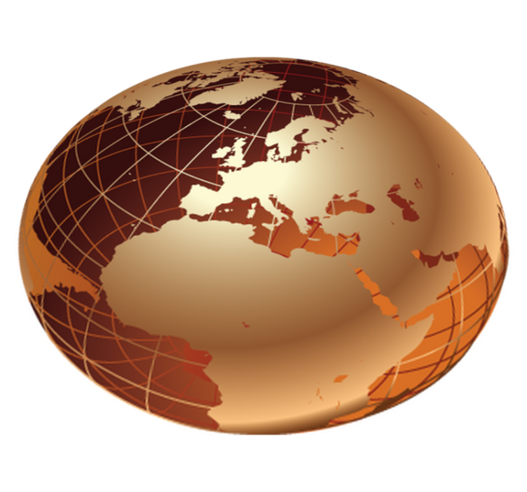 Alfombra vinílica mapamundi vinilo mundo dorado europa - TenVinilo