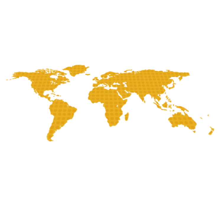 Alfombra vinílica mapamundi amarillo con topos - TenVinilo