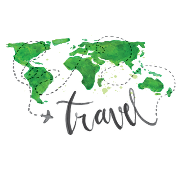 Alfombra vinílica mapamundi viaje decorativo - TenVinilo