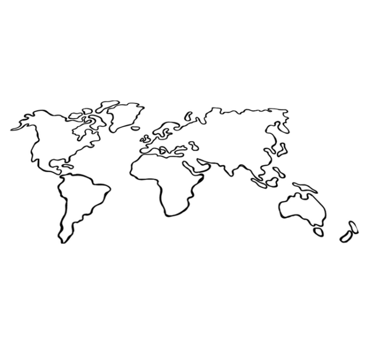 Alfombra vinílica mapamundi mapa político monocolor - TenVinilo