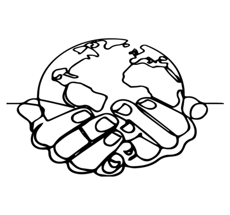 Alfombra vinílica mapamundi tierra minimalista - TenVinilo