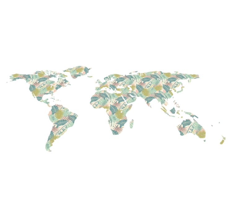 Alfombra vinílica mapamundi tropical - TenVinilo