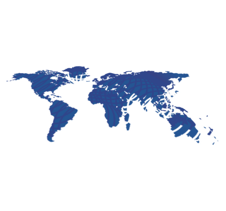 Alfombra vinílica mapamundi azul con ondas - TenVinilo