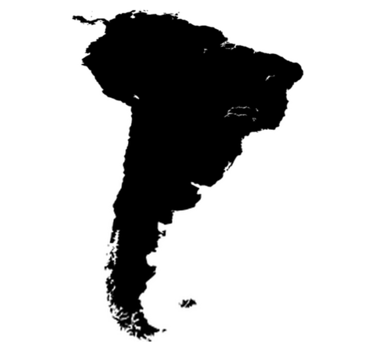 Alfombra vinílica mapamundi vinilo silueta mapa sudamérica - TenVinilo