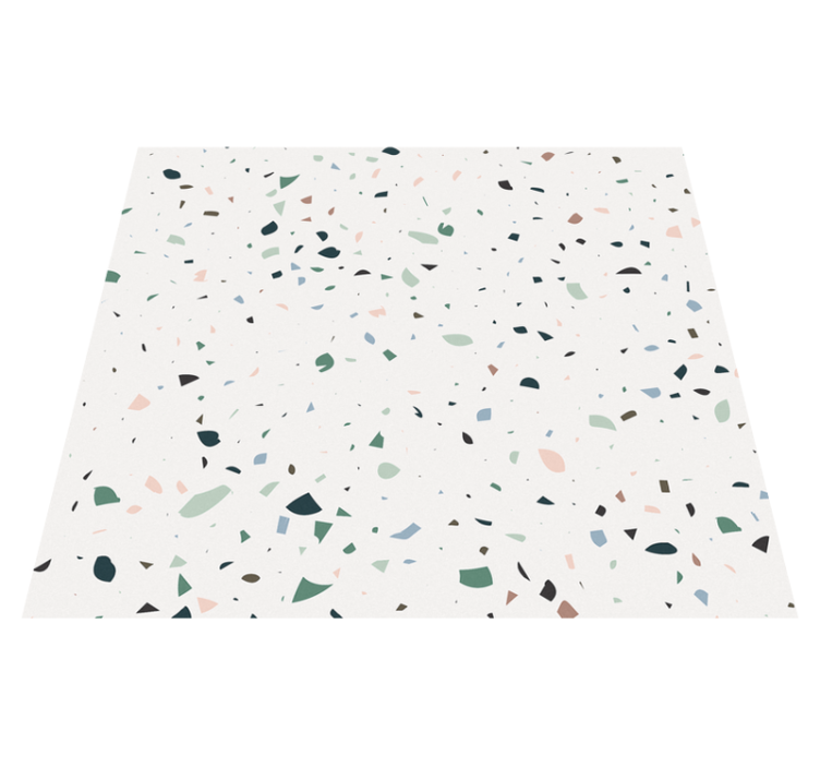 Alfombra vinilo baño terrazo blanco - TenVinilo