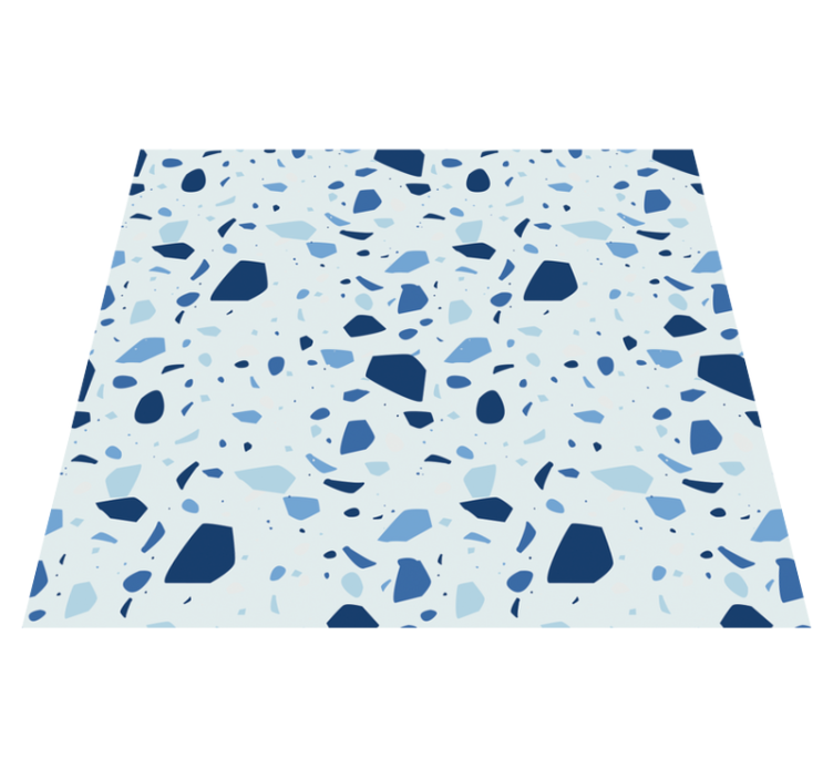 Alfombra vinilo baño terrazo azul - TenVinilo