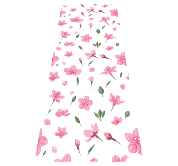 Alfombra vinilo baño flores de cerezo rosa acuareladas - TenVinilo