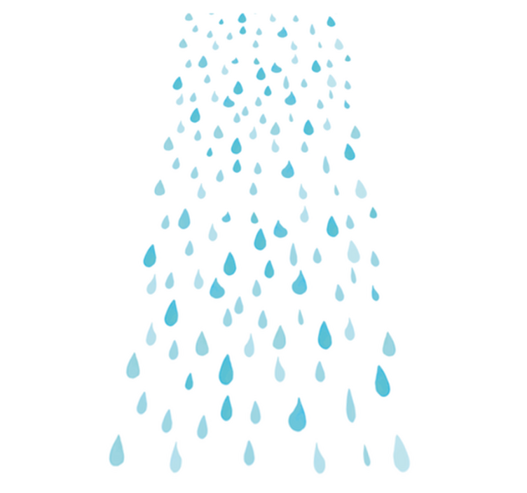 Alfombra vinilo baño gotas de agua azul acuarela - TenVinilo