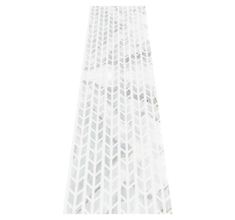 Alfombra vinilo baño azulejos mármol dorado pequeños - TenVinilo