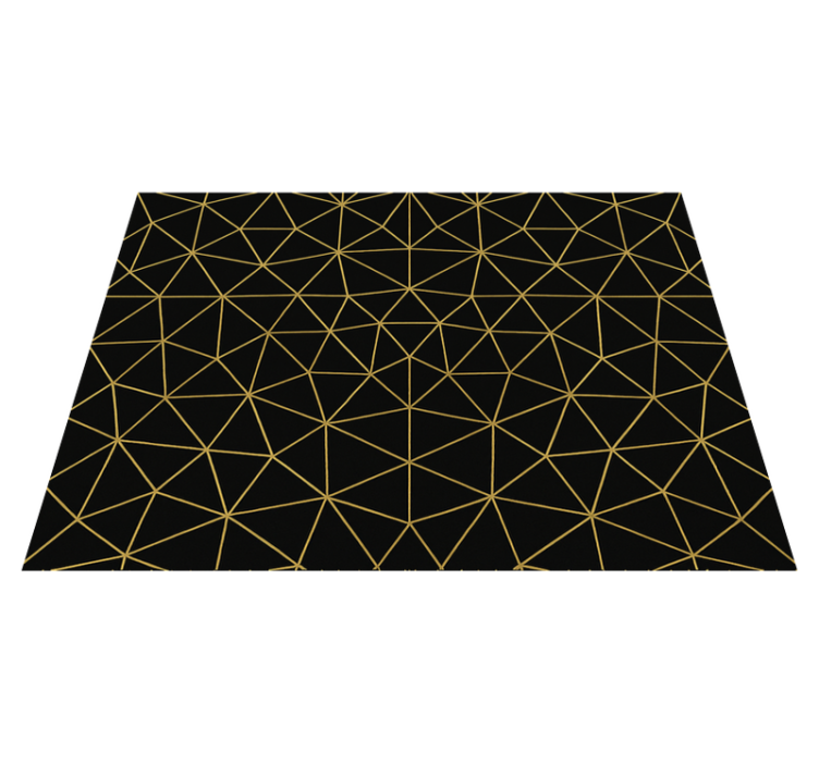 Alfombra vinílica geométrica red geométrica dorada nocturna - TenVinilo