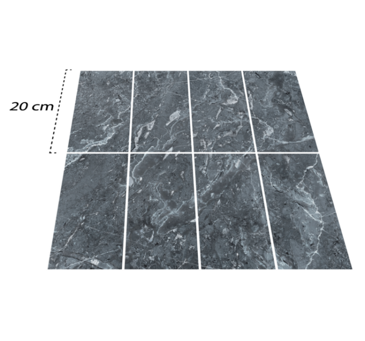Alfombra vinilo baño baldosas de mármol gris - TenVinilo