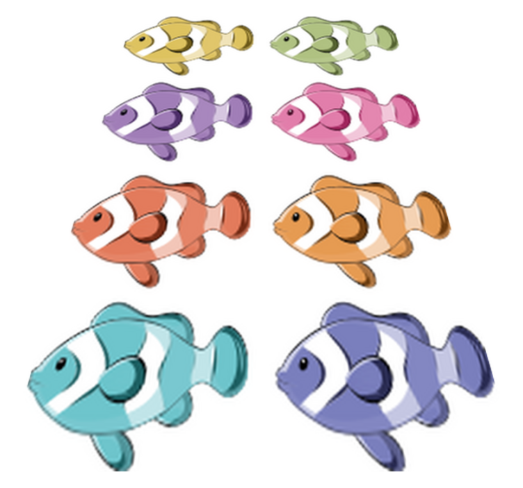 Alfombra vinilo baño adhesivos de peces payaso - TenVinilo