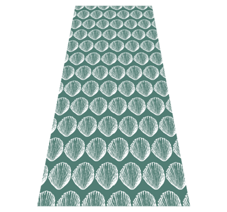 Alfombra vinílica cocina patrón retro de conchas - TenVinilo
