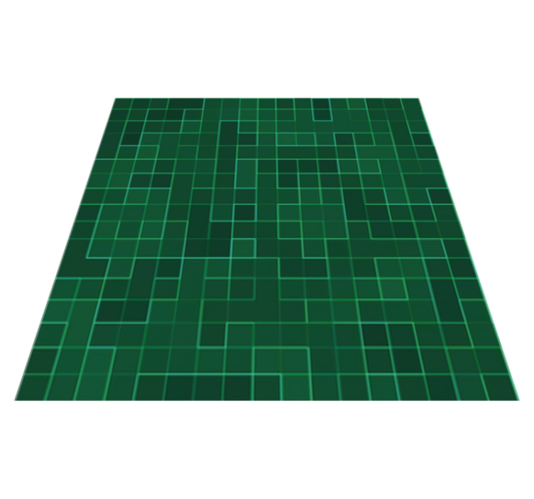 Alfombra vinílica cocina mosaico brillante verde - TenVinilo