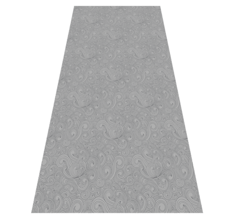 Alfombra vinílica cocina patrón floral tonos grises - TenVinilo
