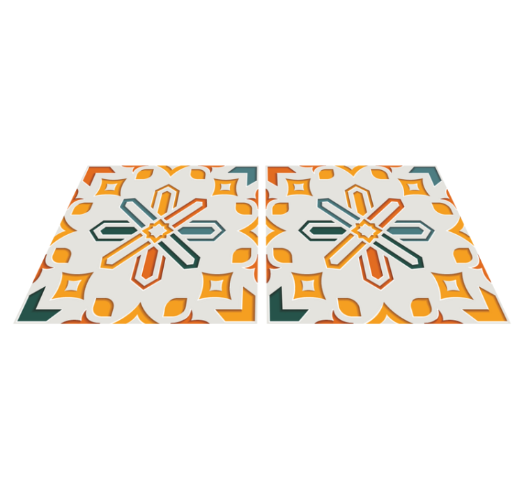 Alfombra vinílica cocina baldosas de cemento encaustic - TenVinilo