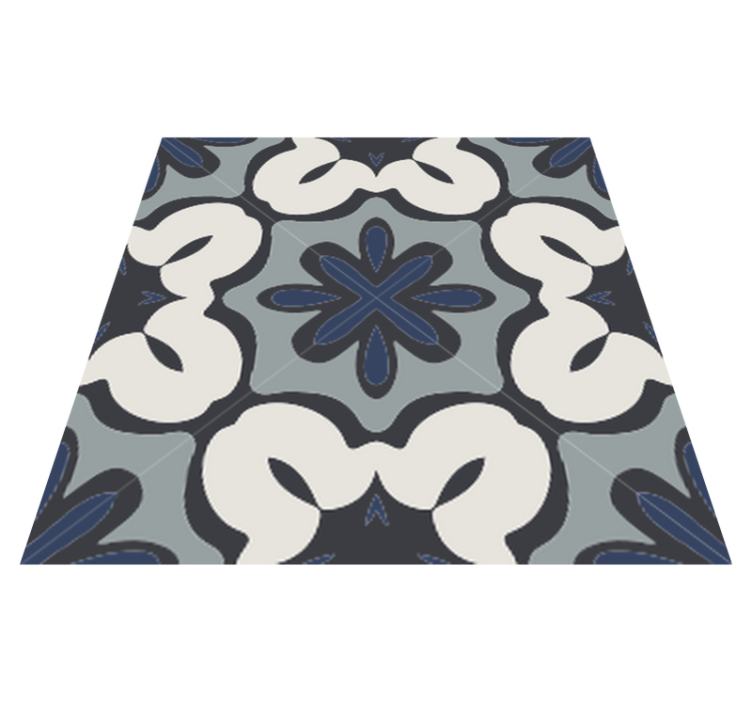 Alfombra vinílica cocina estilo hidráulico azul gracia - TenVinilo