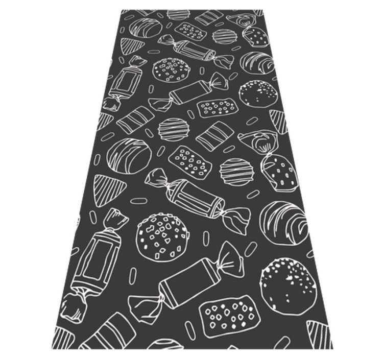 Alfombra vinílica cocina patrón caramelos - TenVinilo